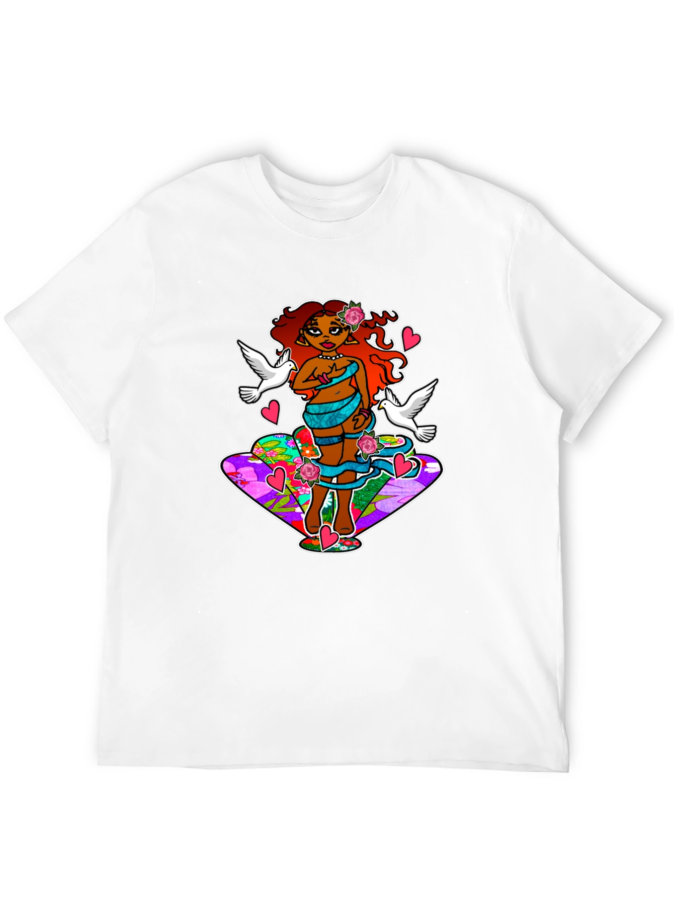 Fantasy Art T-Shirt: Love & Doves Graphic Tee