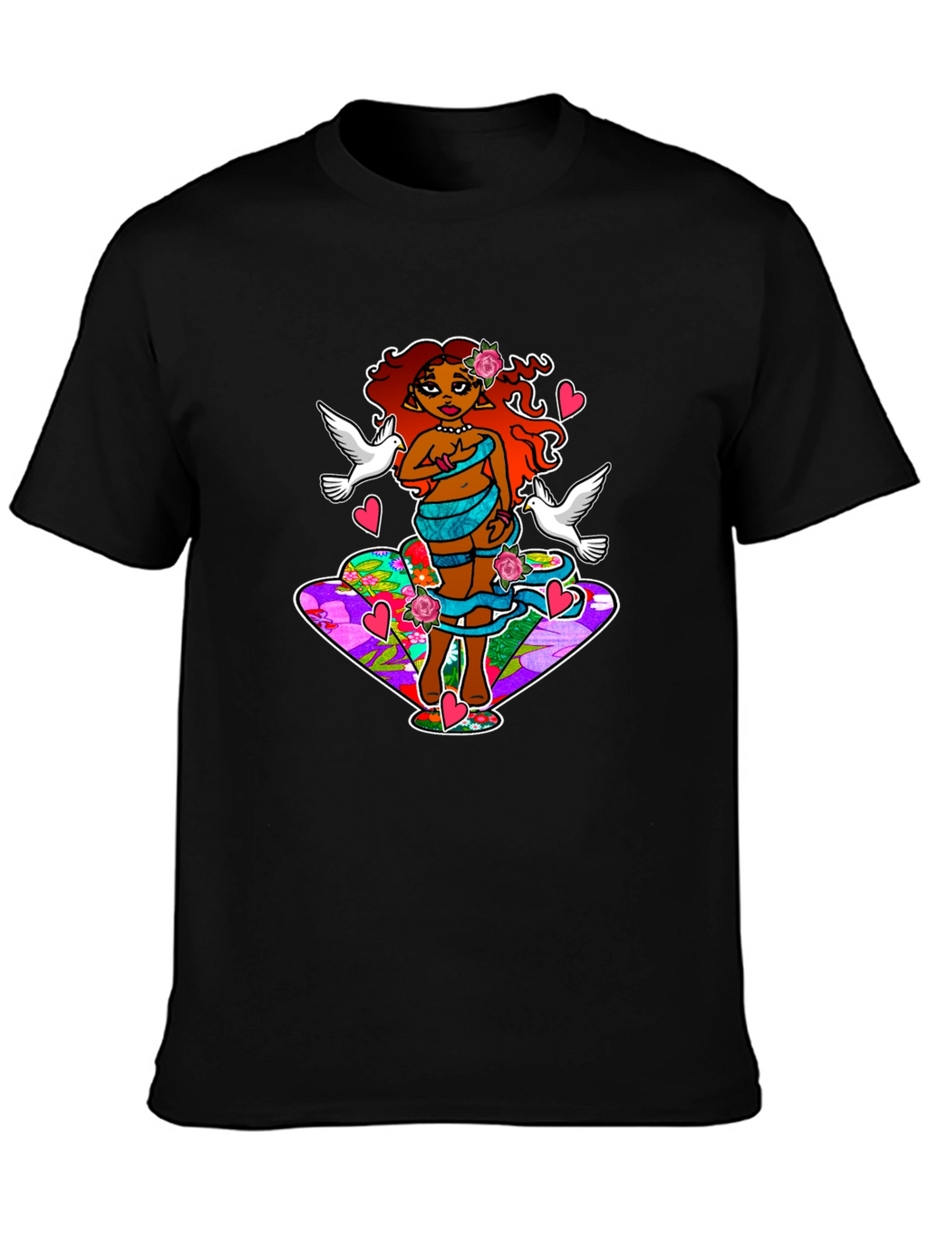 Fantasy Art T-Shirt: Love & Doves Graphic Tee