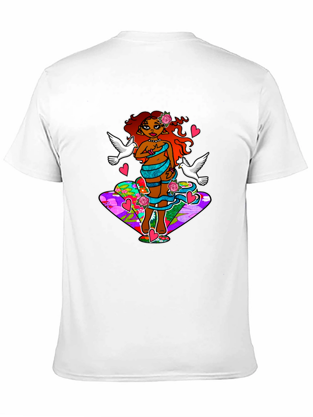 Fantasy Art T-Shirt: Love & Doves Graphic Tee