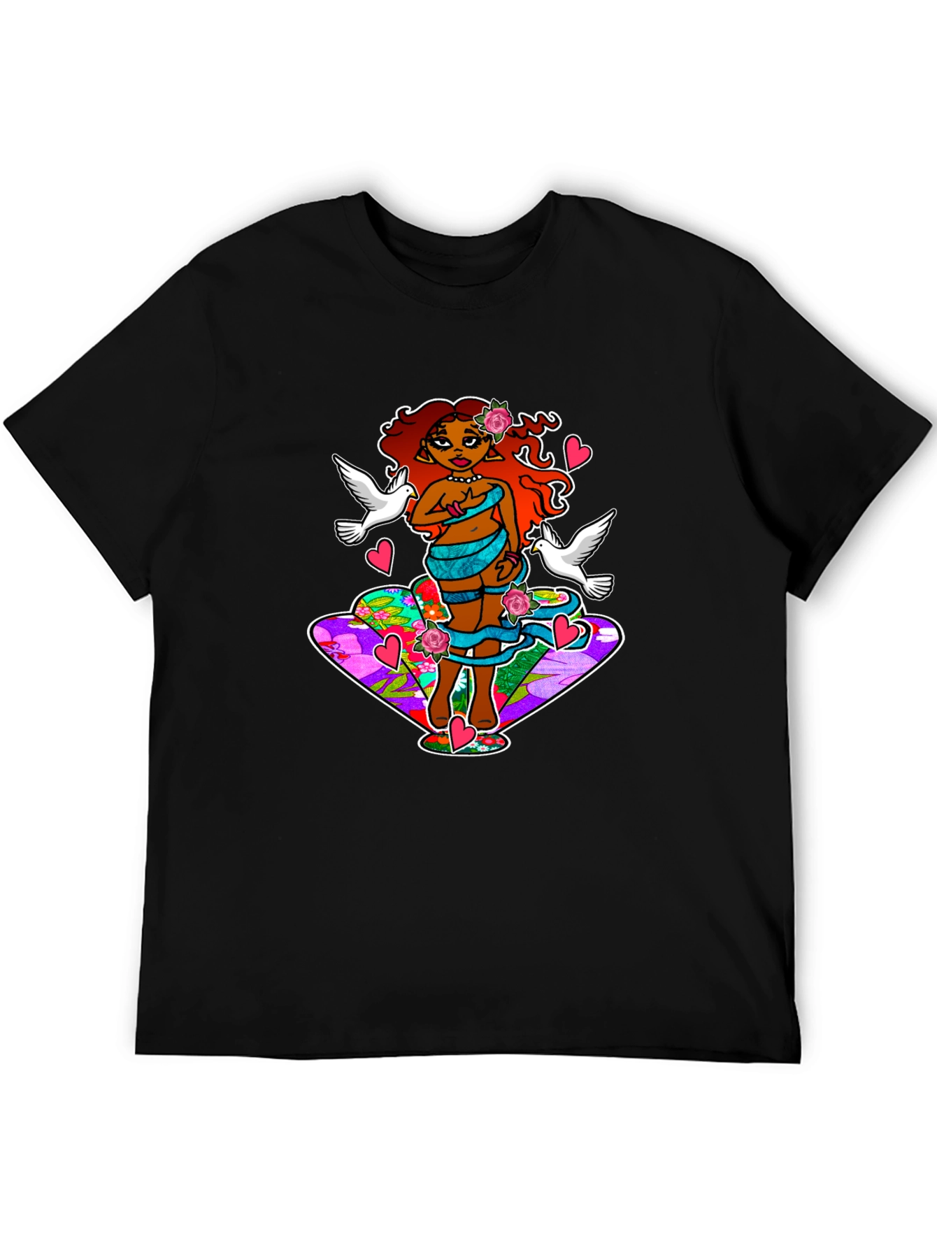 Fantasy Art T-Shirt: Love & Doves Graphic Tee
