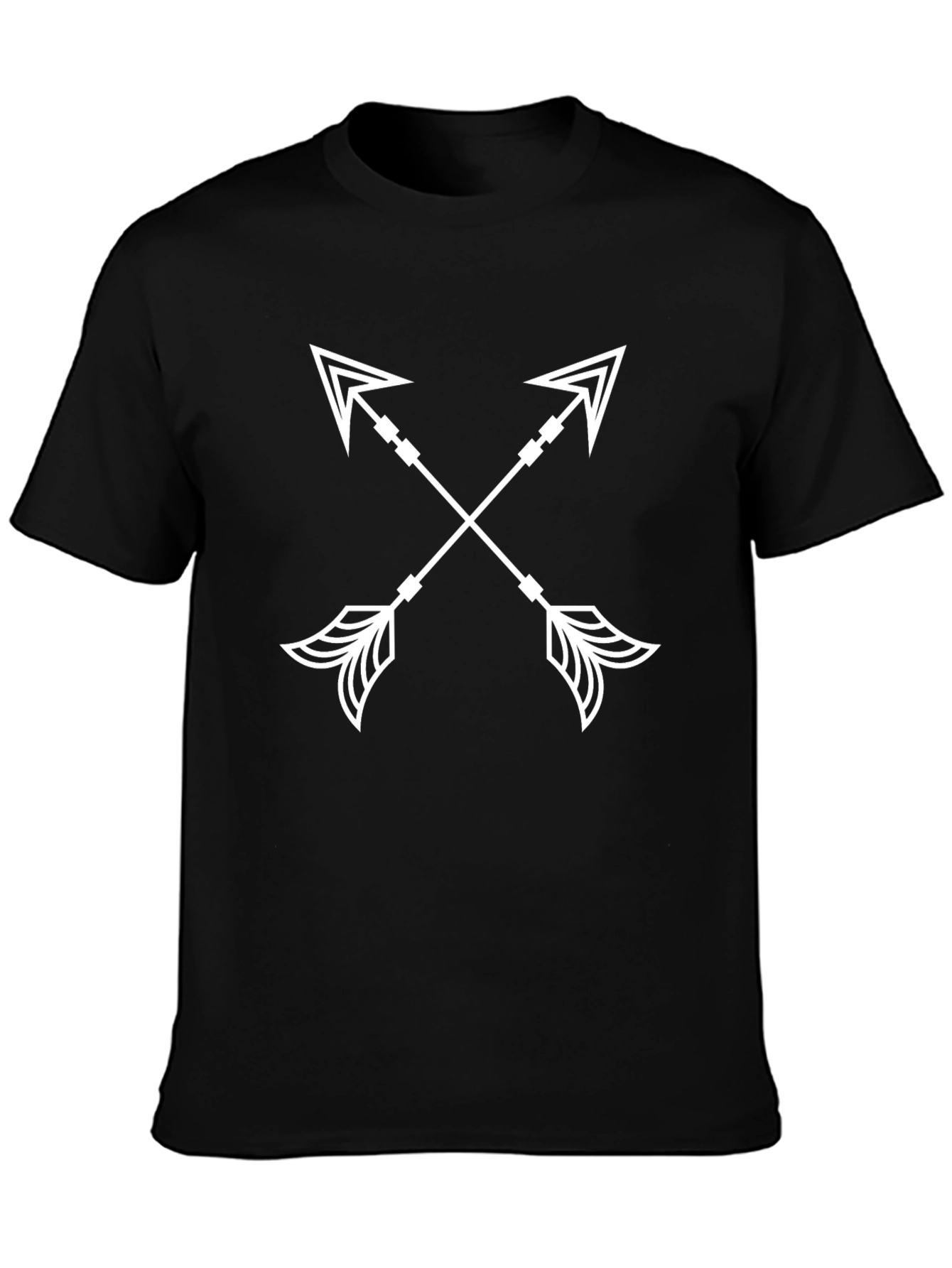 Crossed Arrow Graphic Tee - Casual Black T-Shirt