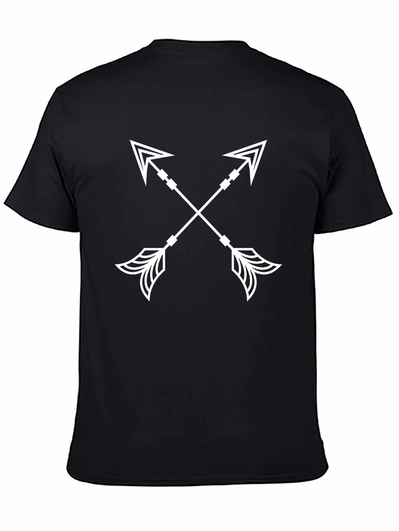 Crossed Arrow Graphic Tee - Casual Black T-Shirt