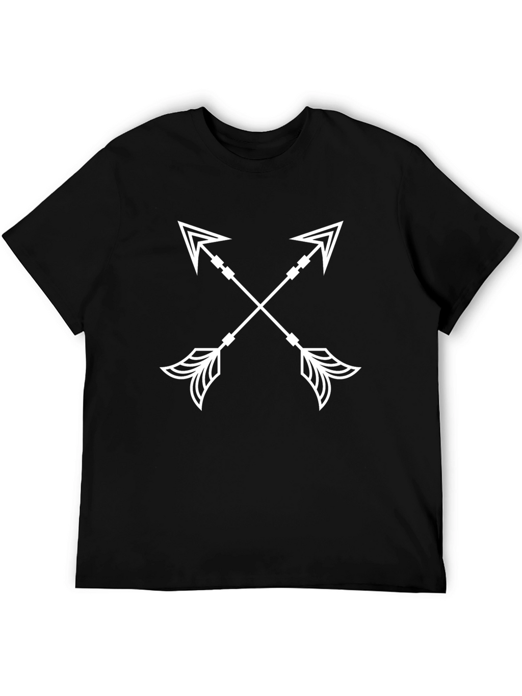 Crossed Arrow Graphic Tee - Casual Black T-Shirt