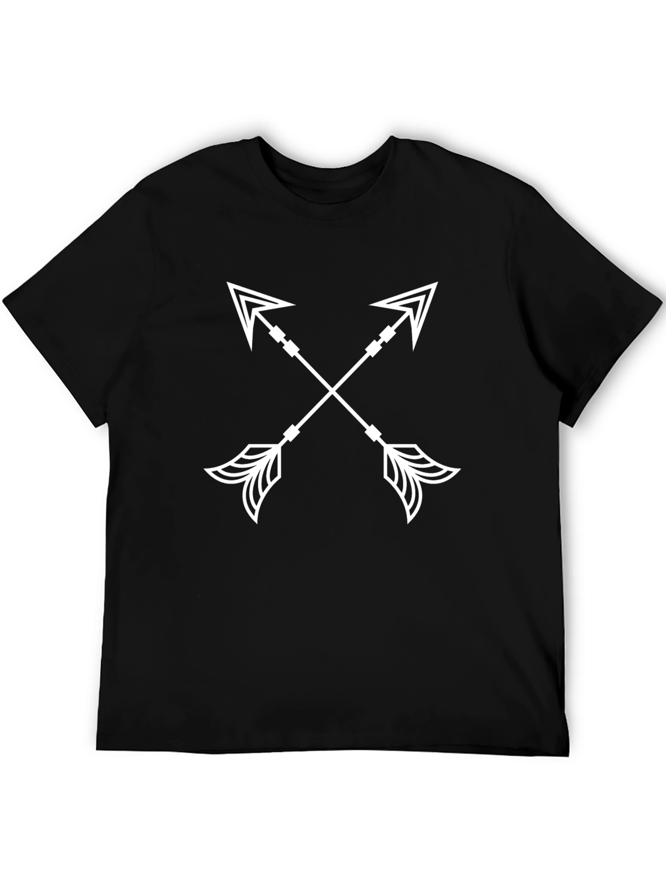 Crossed Arrow Graphic Tee - Casual Black T-Shirt