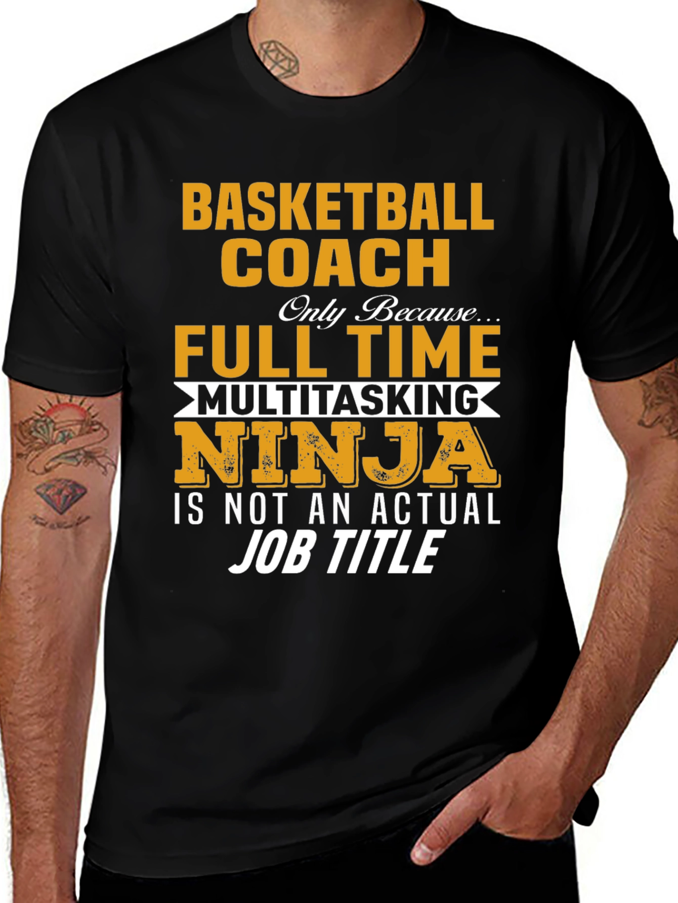 Basketball Coach Full Time Ninja T-Shirt