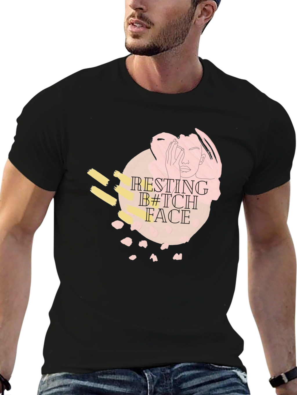 Resting B*tch Face Graphic Tee - Black