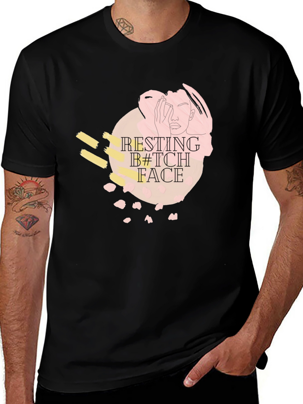 Resting B*tch Face Graphic Tee - Black