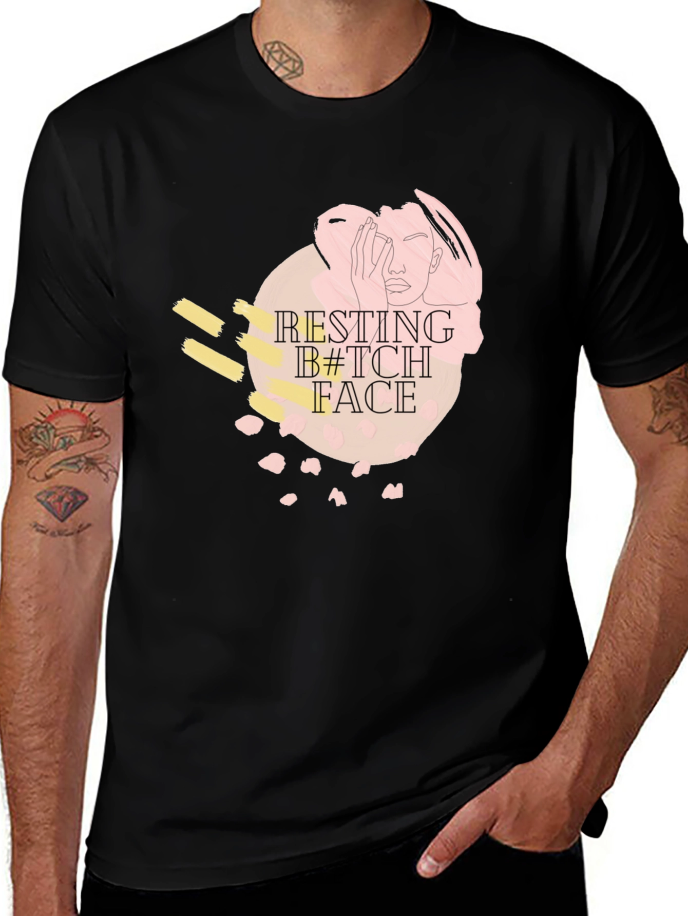 Resting B*tch Face Graphic Tee - Black