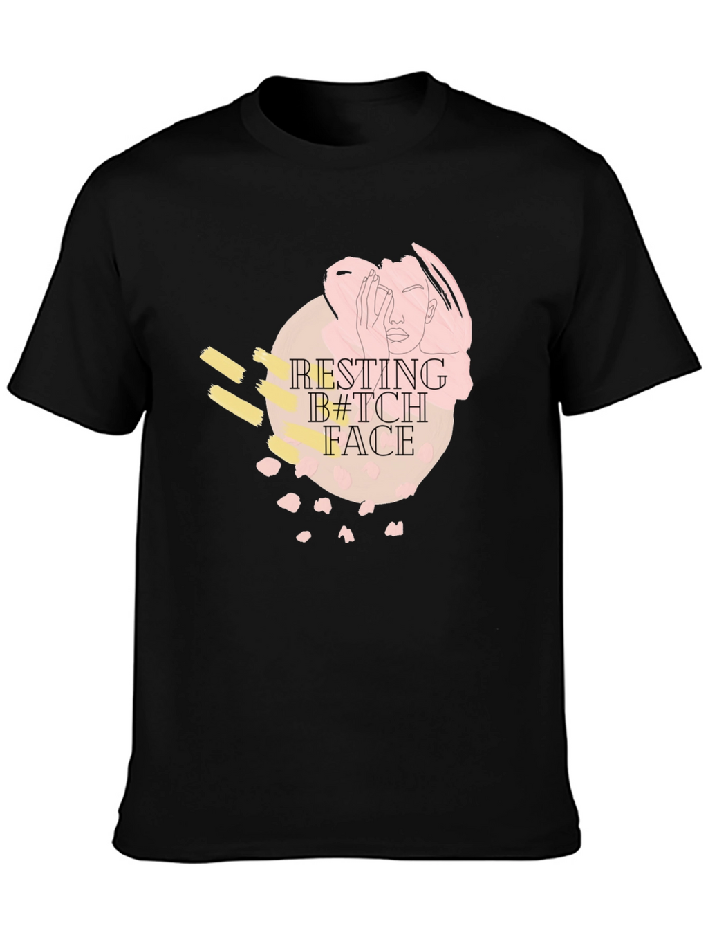 Resting B*tch Face Graphic Tee - Black