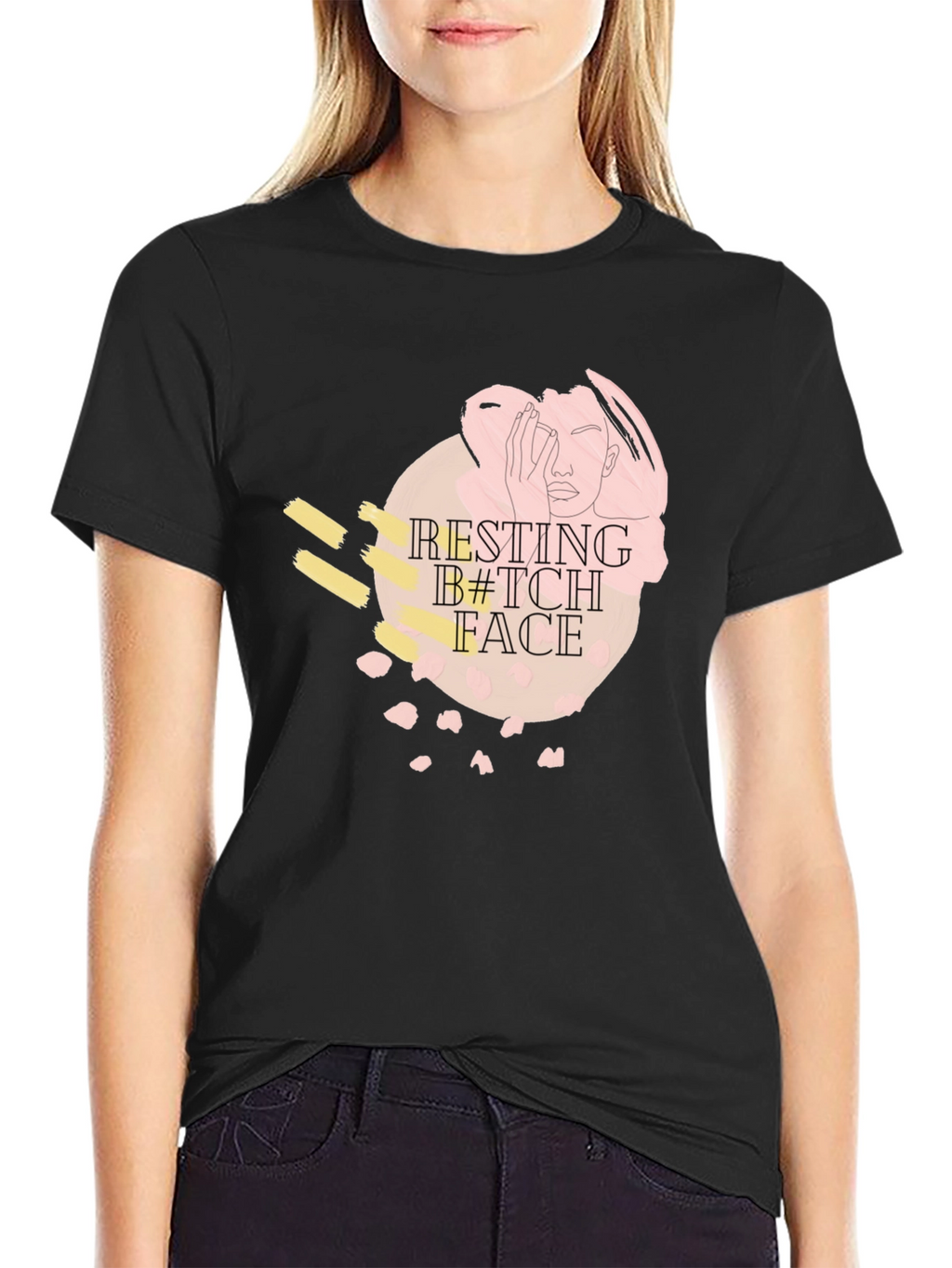Resting B*tch Face Graphic Tee - Black
