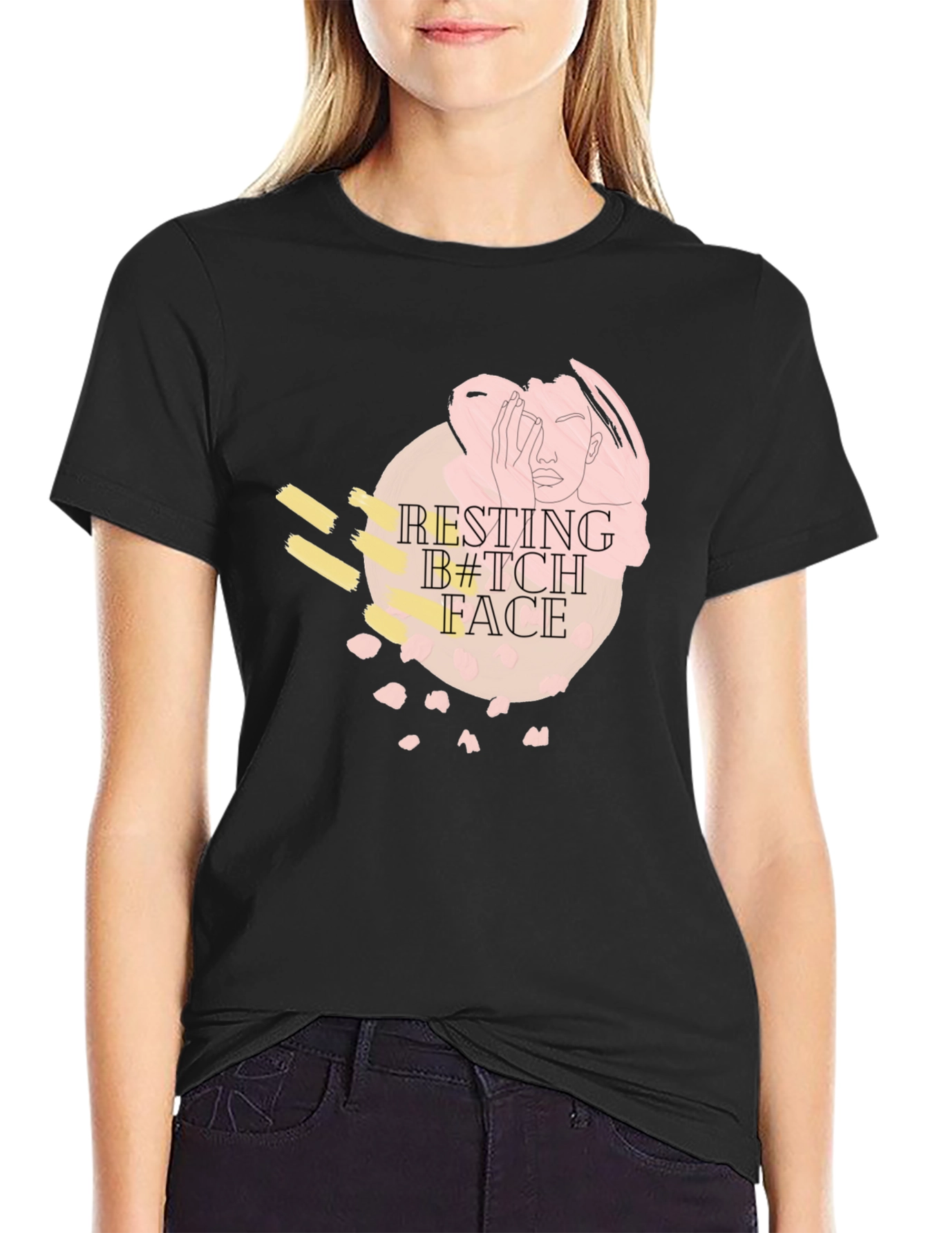 Resting B*tch Face Graphic Tee - Black