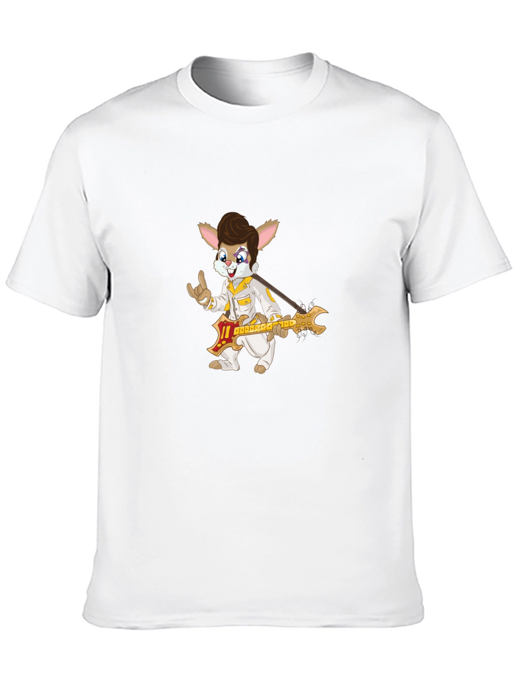 Bunny Elvis Rock N Roll Black T-Shirt