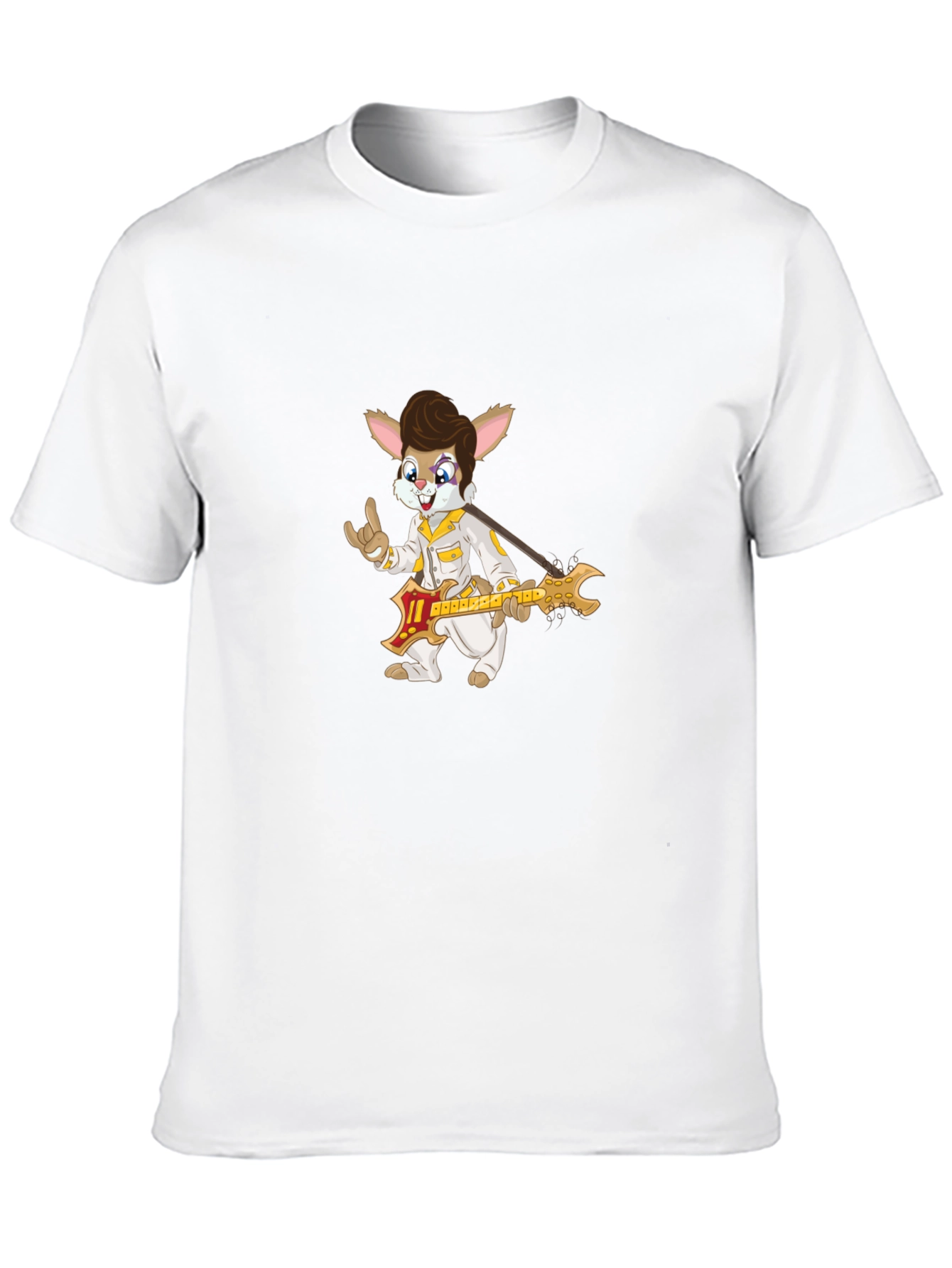Bunny Elvis Rock N Roll Black T-Shirt