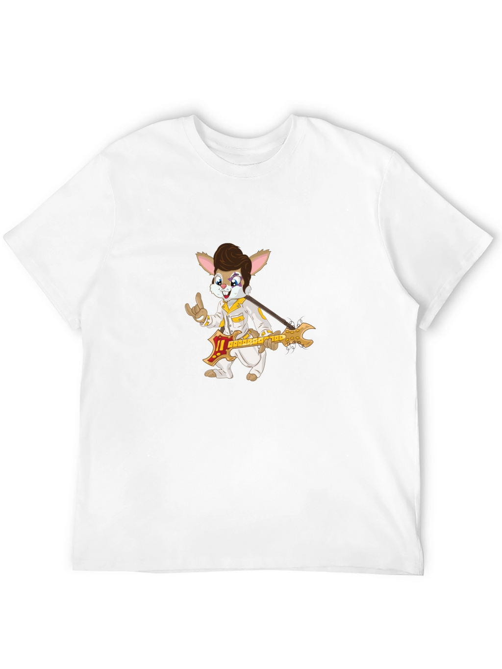 Bunny Elvis Rock N Roll Black T-Shirt