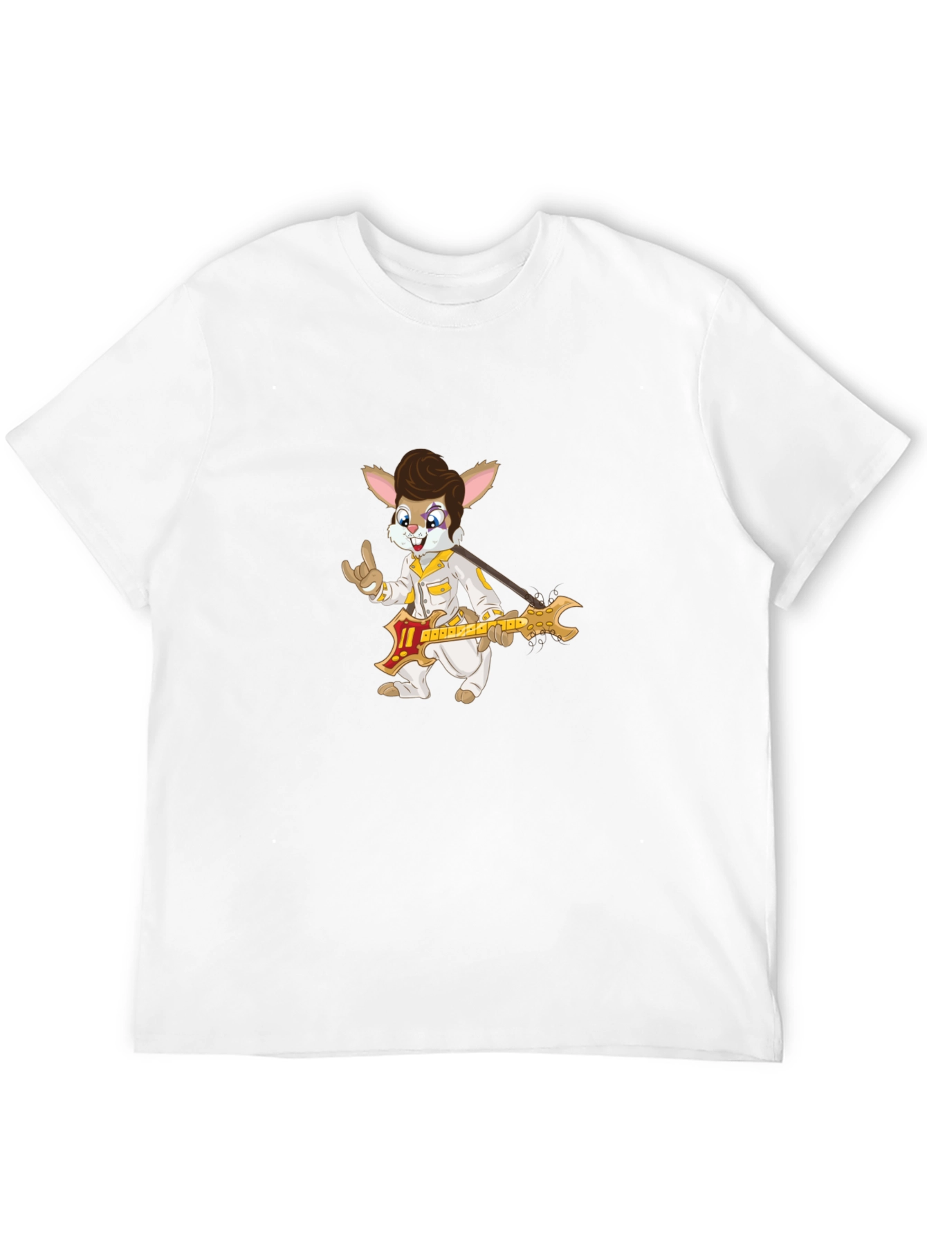 Bunny Elvis Rock N Roll Black T-Shirt