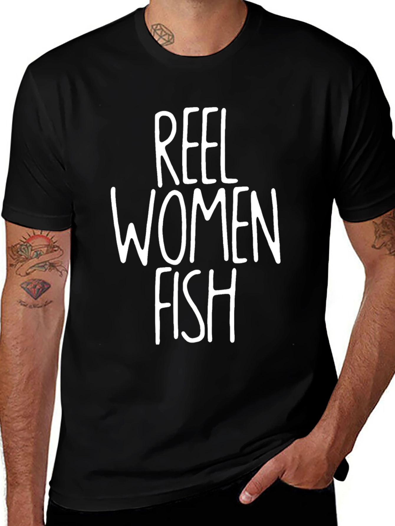 Reel Women Fish Graphic T-Shirt - Black