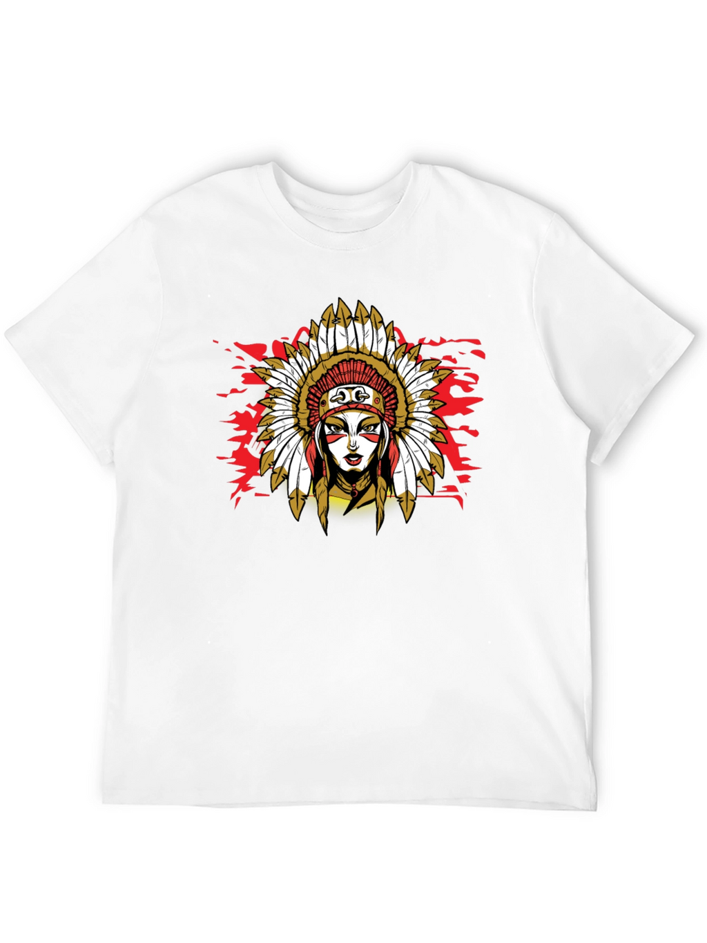 Native American Headdress Black T-Shirt
