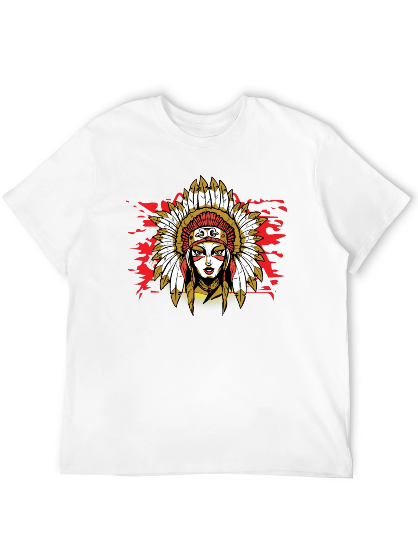 Native American Headdress Black T-Shirt