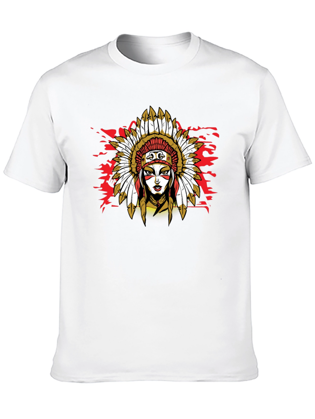 Native American Headdress Black T-Shirt