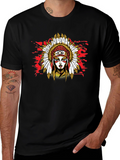 Native American Headdress Black T-Shirt