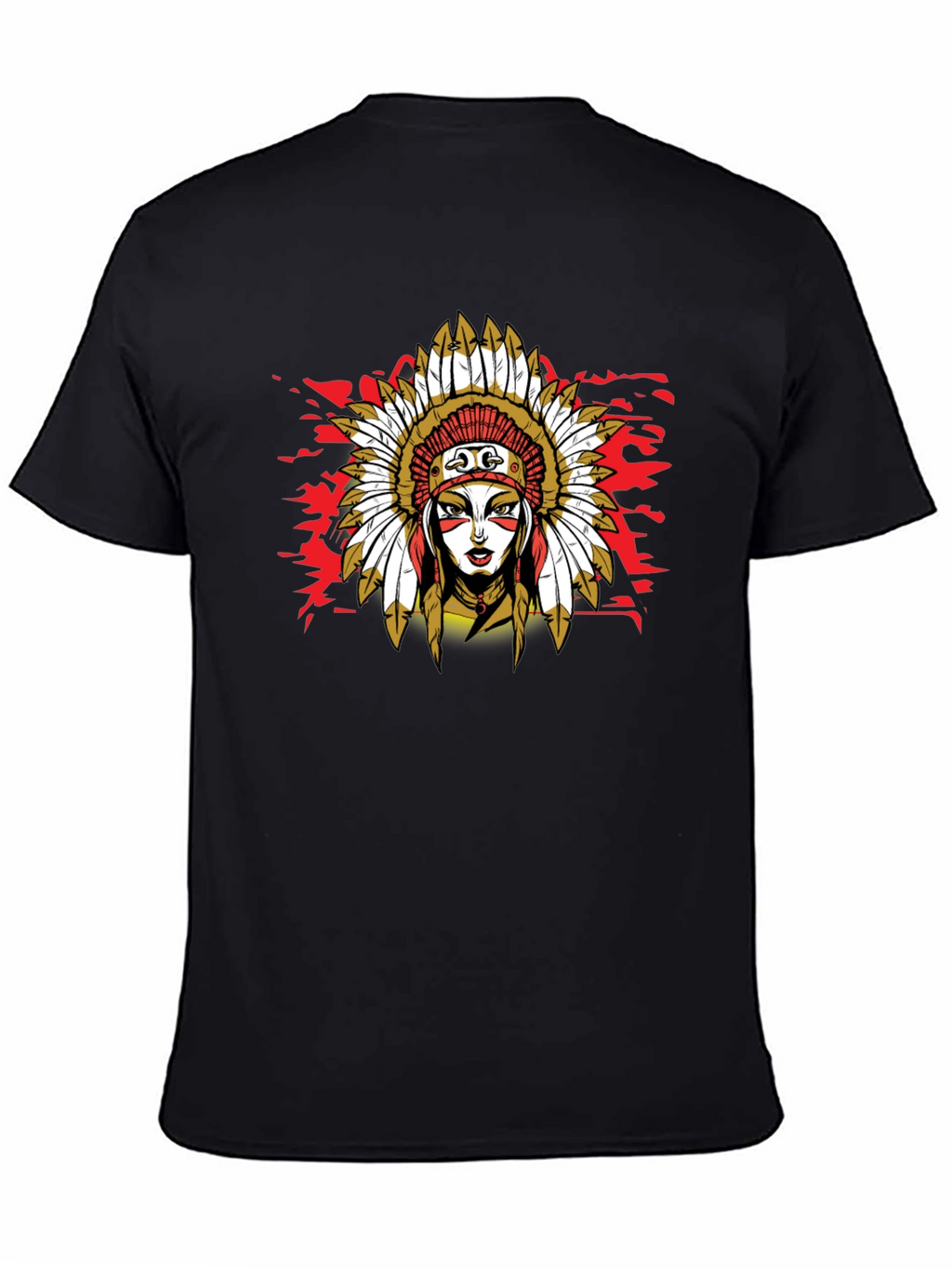 Native American Headdress Black T-Shirt