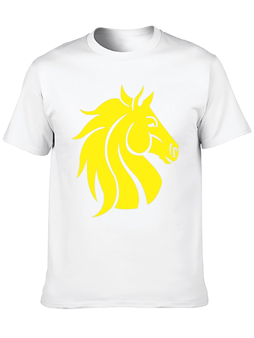 Black T-Shirt with Yellow Horse Graphic