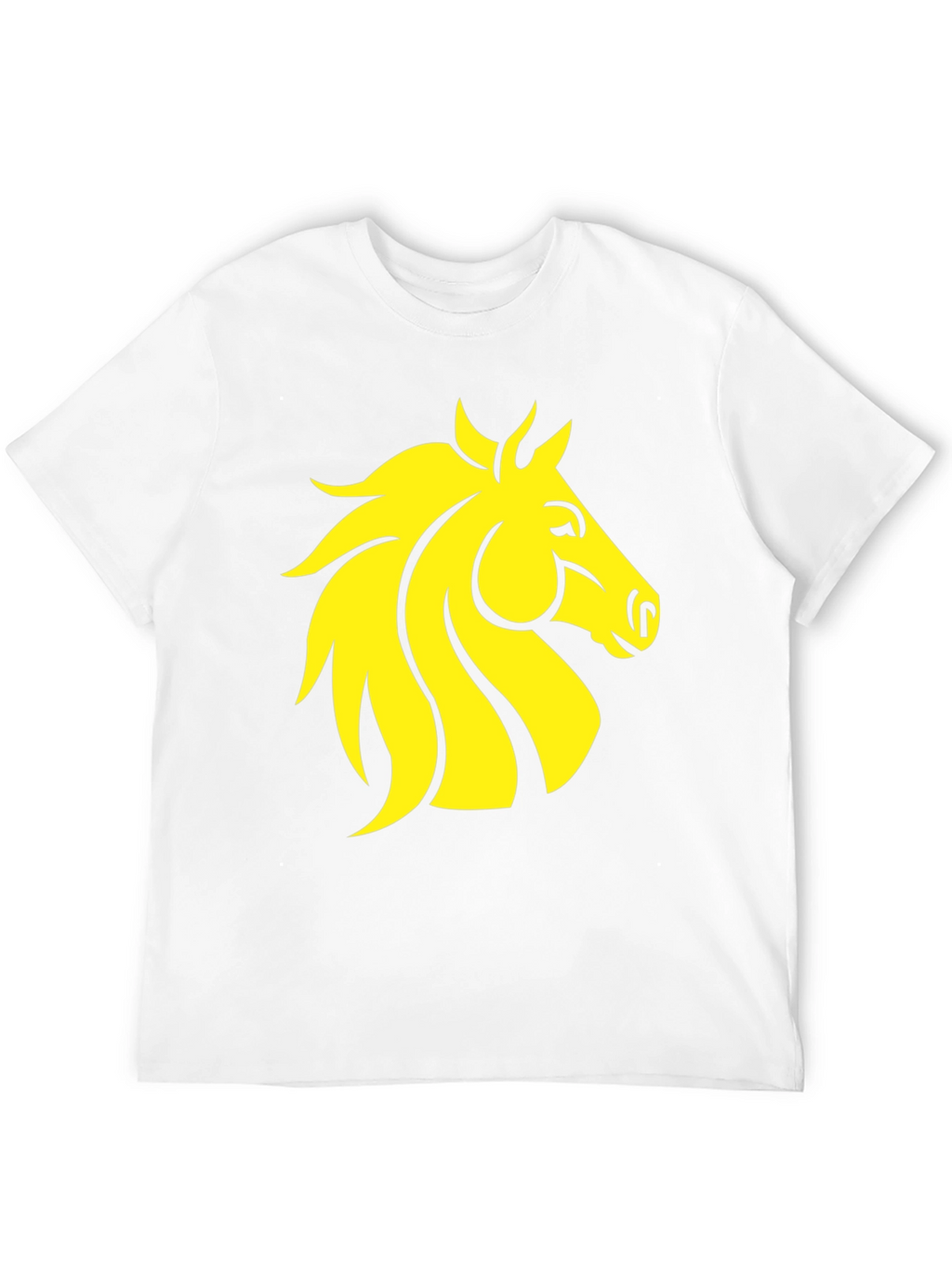 Black T-Shirt with Yellow Horse Graphic