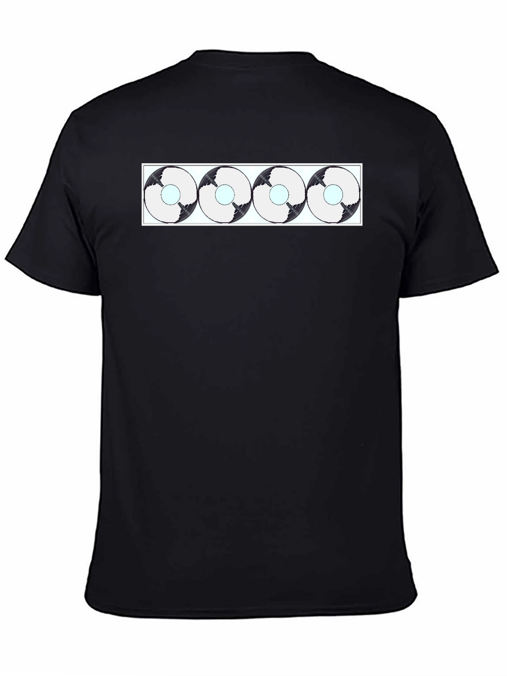 Abstract Circle Pattern Black T-Shirt