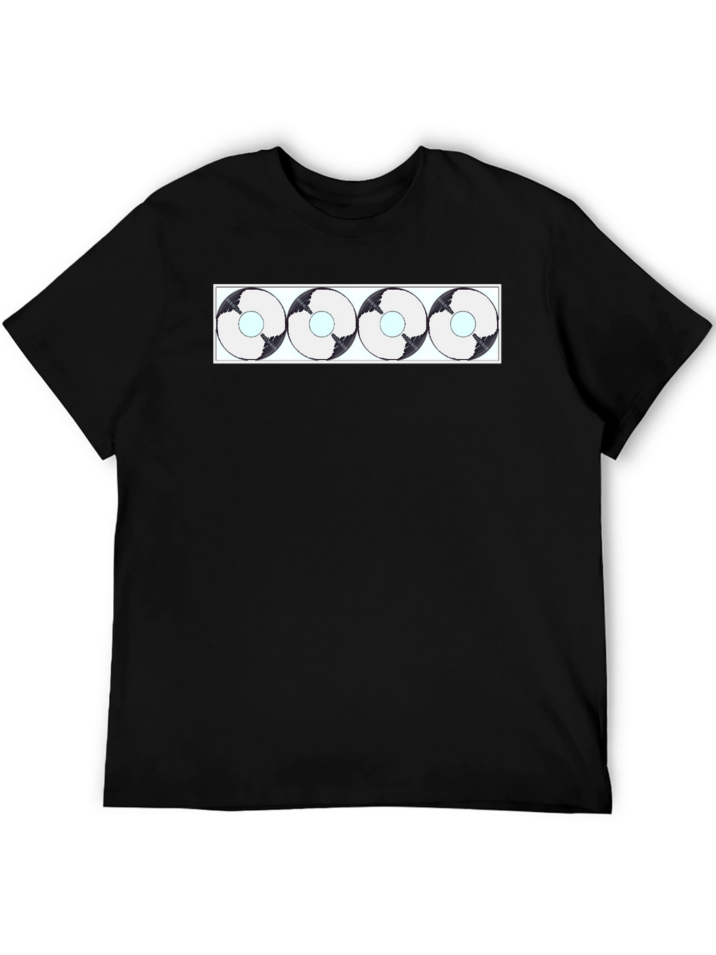 Abstract Circle Pattern Black T-Shirt