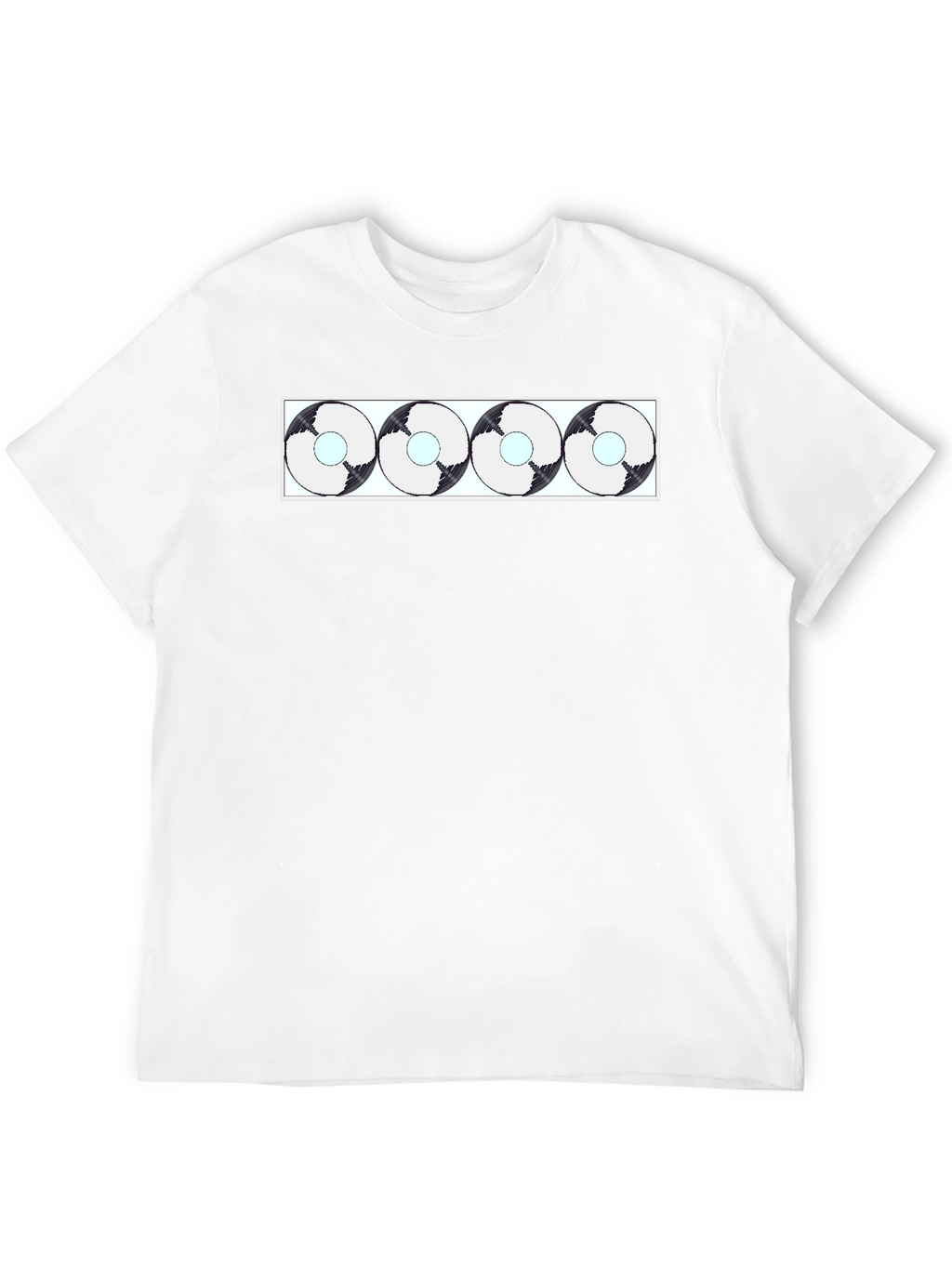 Abstract Circle Pattern Black T-Shirt