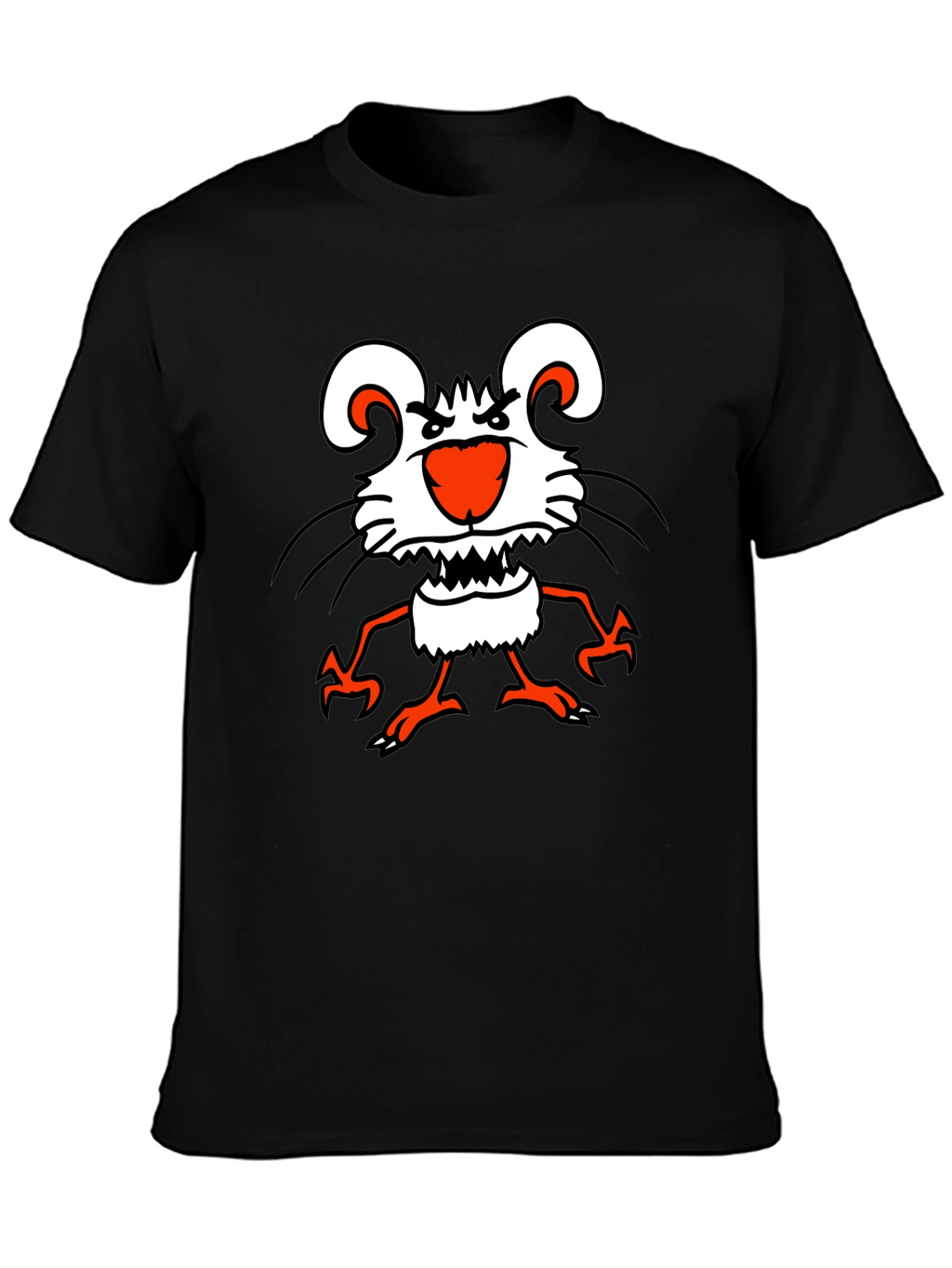 Funny Cartoon Mouse Graphic Black T-Shirt