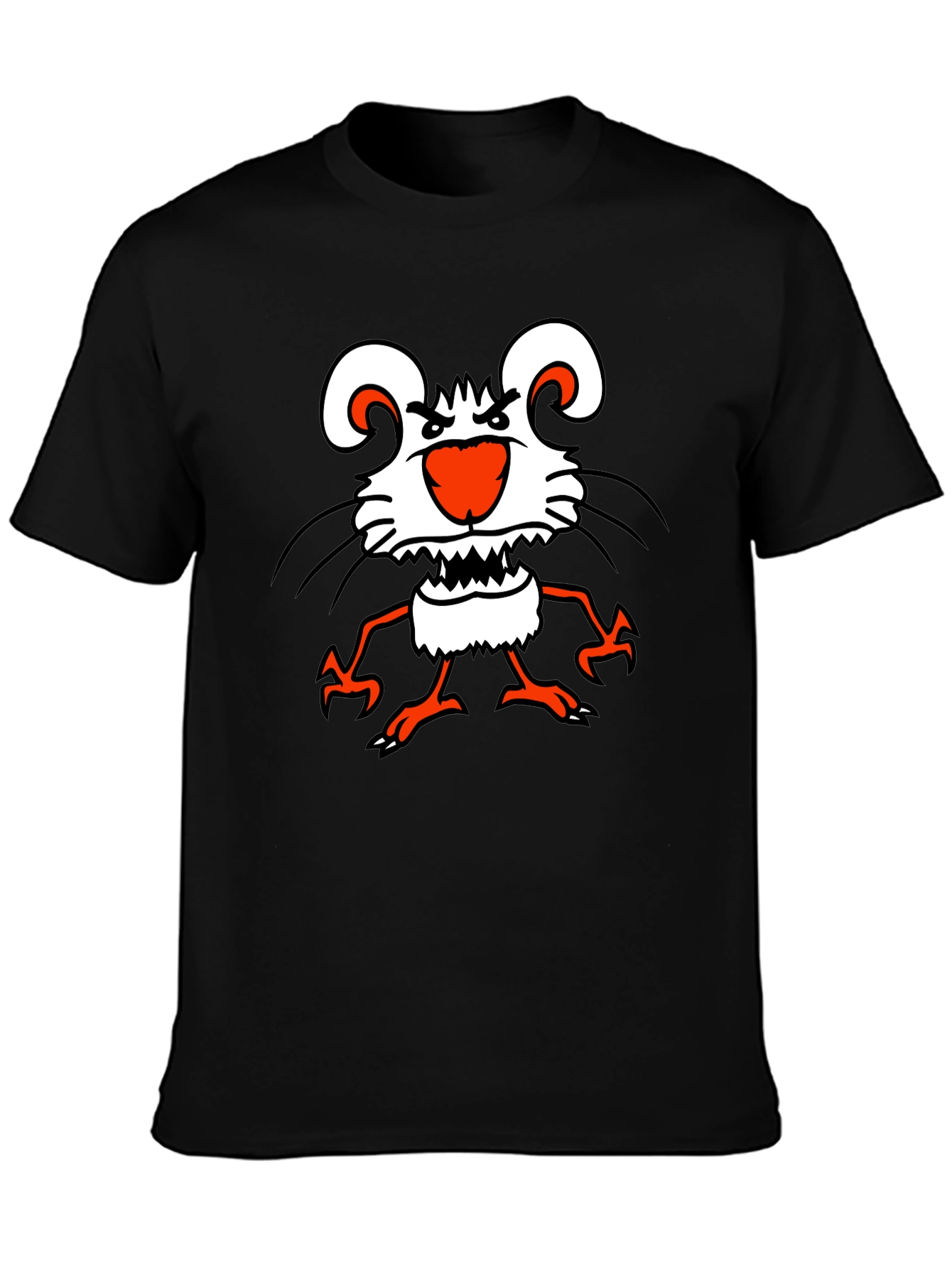 Funny Cartoon Mouse Graphic Black T-Shirt