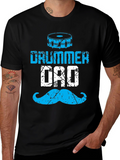 Drummer Dad T-Shirt - Blue Graphic Tee