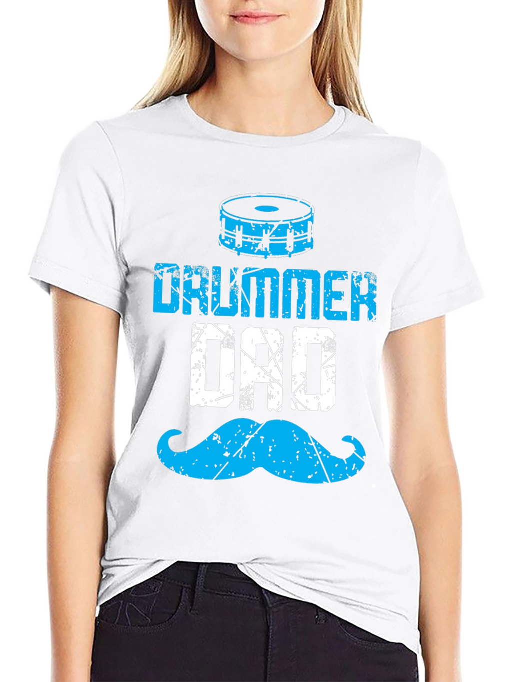 Drummer Dad T-Shirt - Blue Graphic Tee