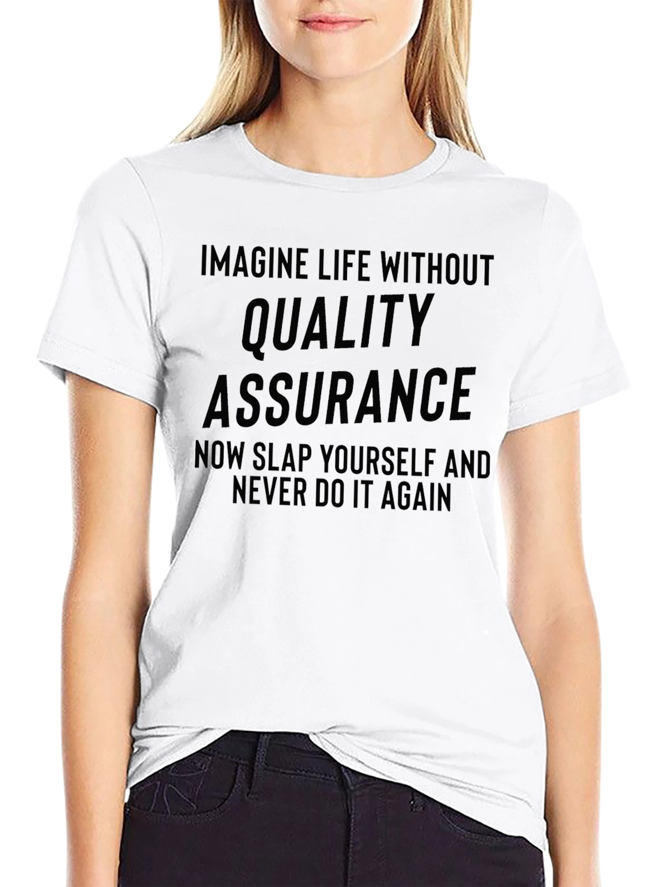 Quality Assurance Funny Black T-Shirt