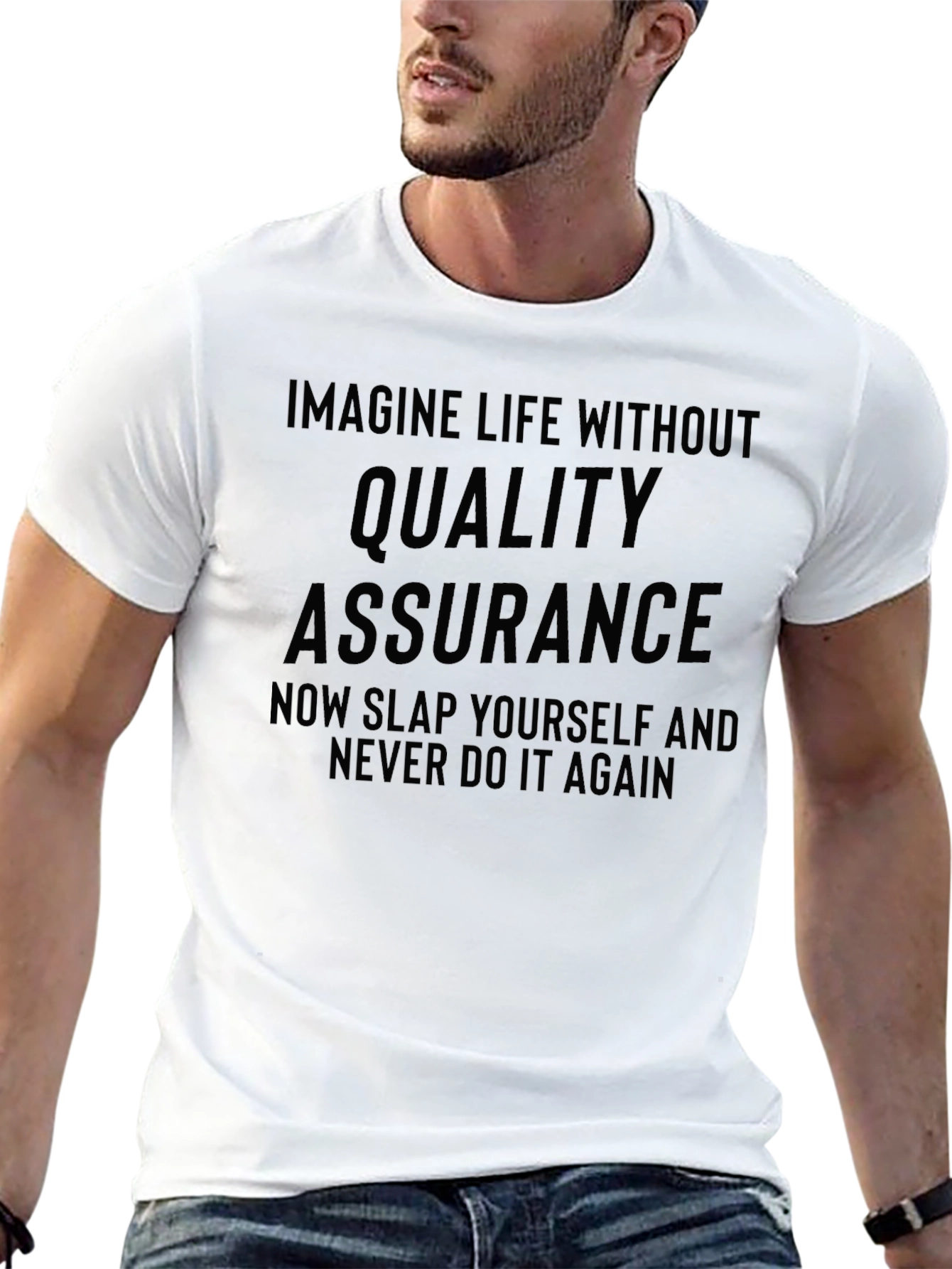 Quality Assurance Funny Black T-Shirt