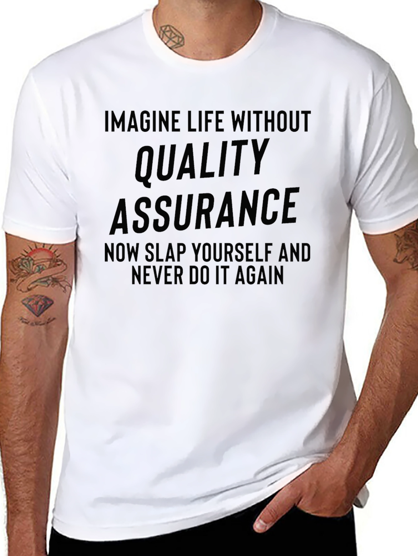 Quality Assurance Funny Black T-Shirt