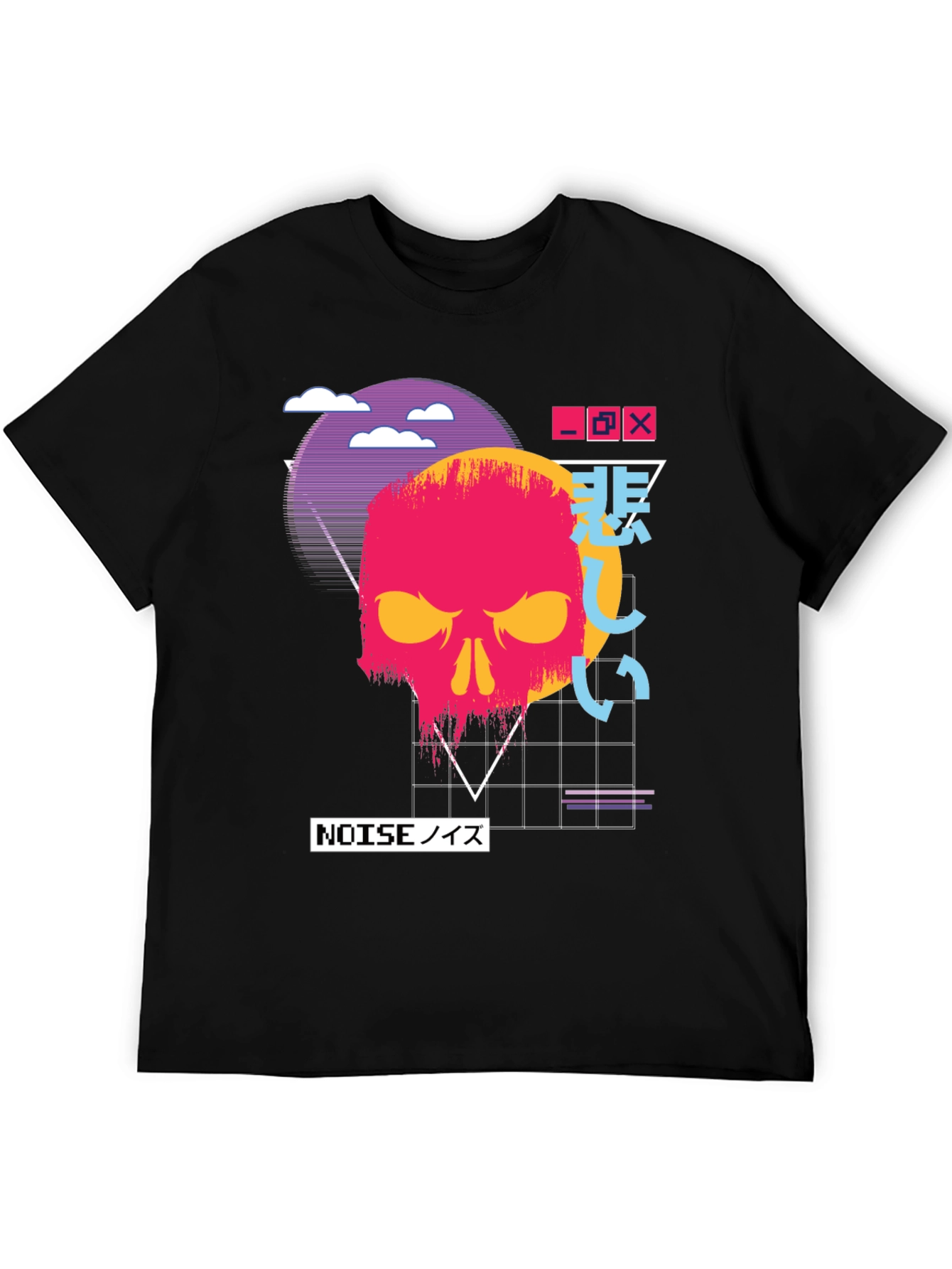 Vaporwave Skull Graphic Tee - Dark Aesthetic T-Shirt