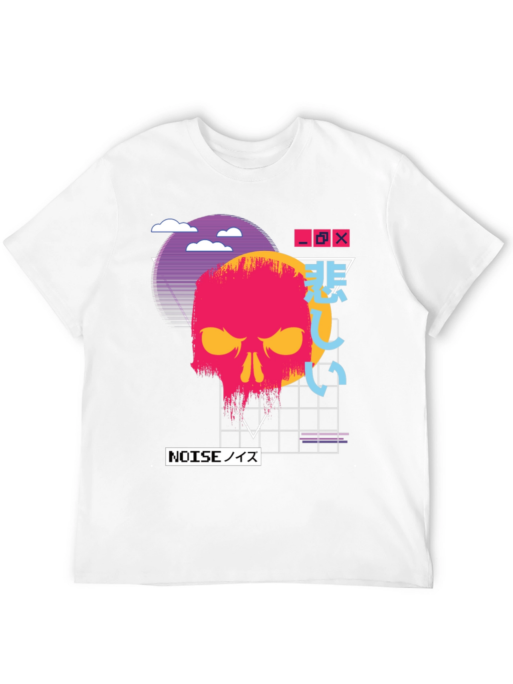 Vaporwave Skull Graphic Tee - Dark Aesthetic T-Shirt