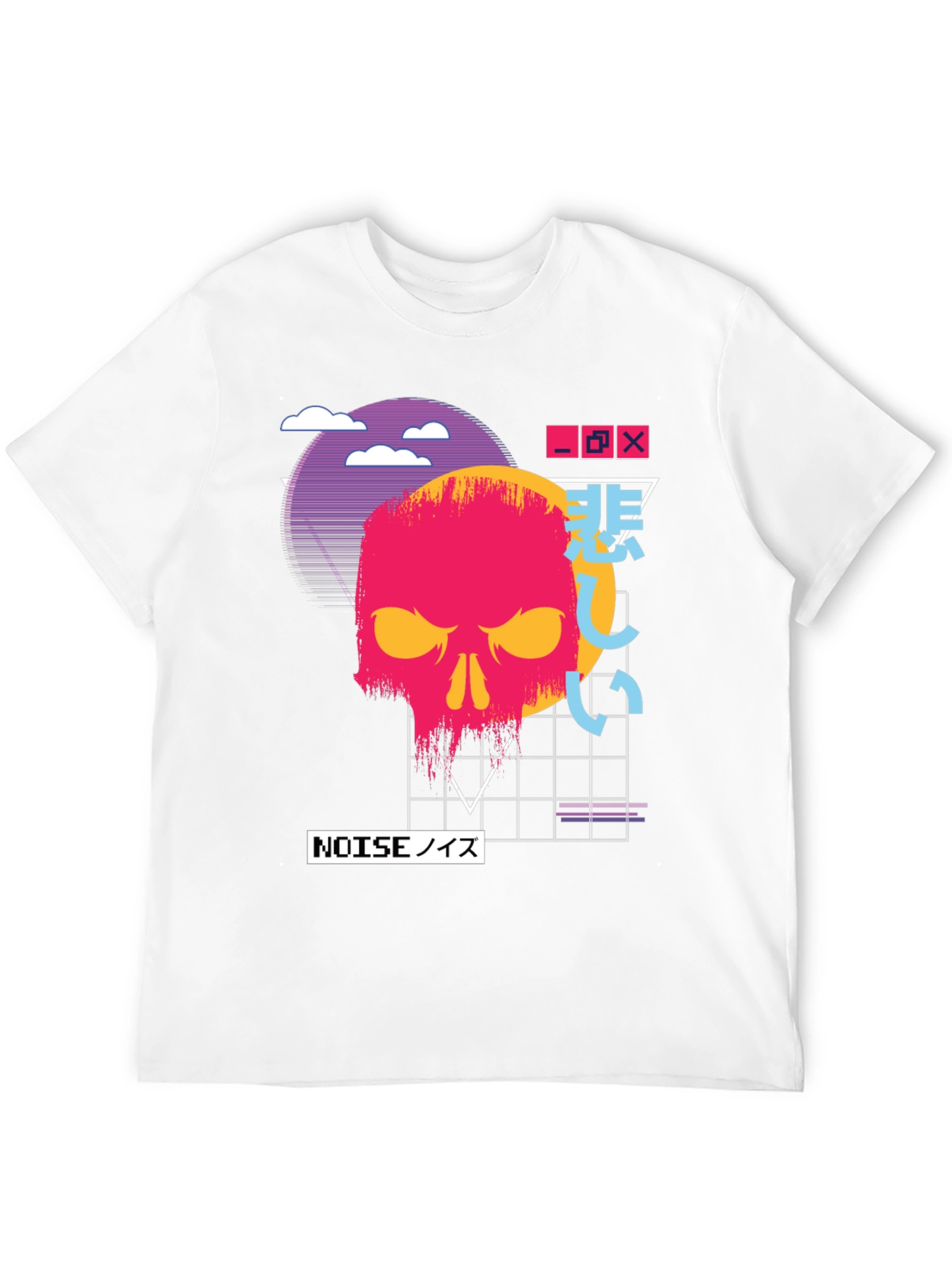 Vaporwave Skull Graphic Tee - Dark Aesthetic T-Shirt