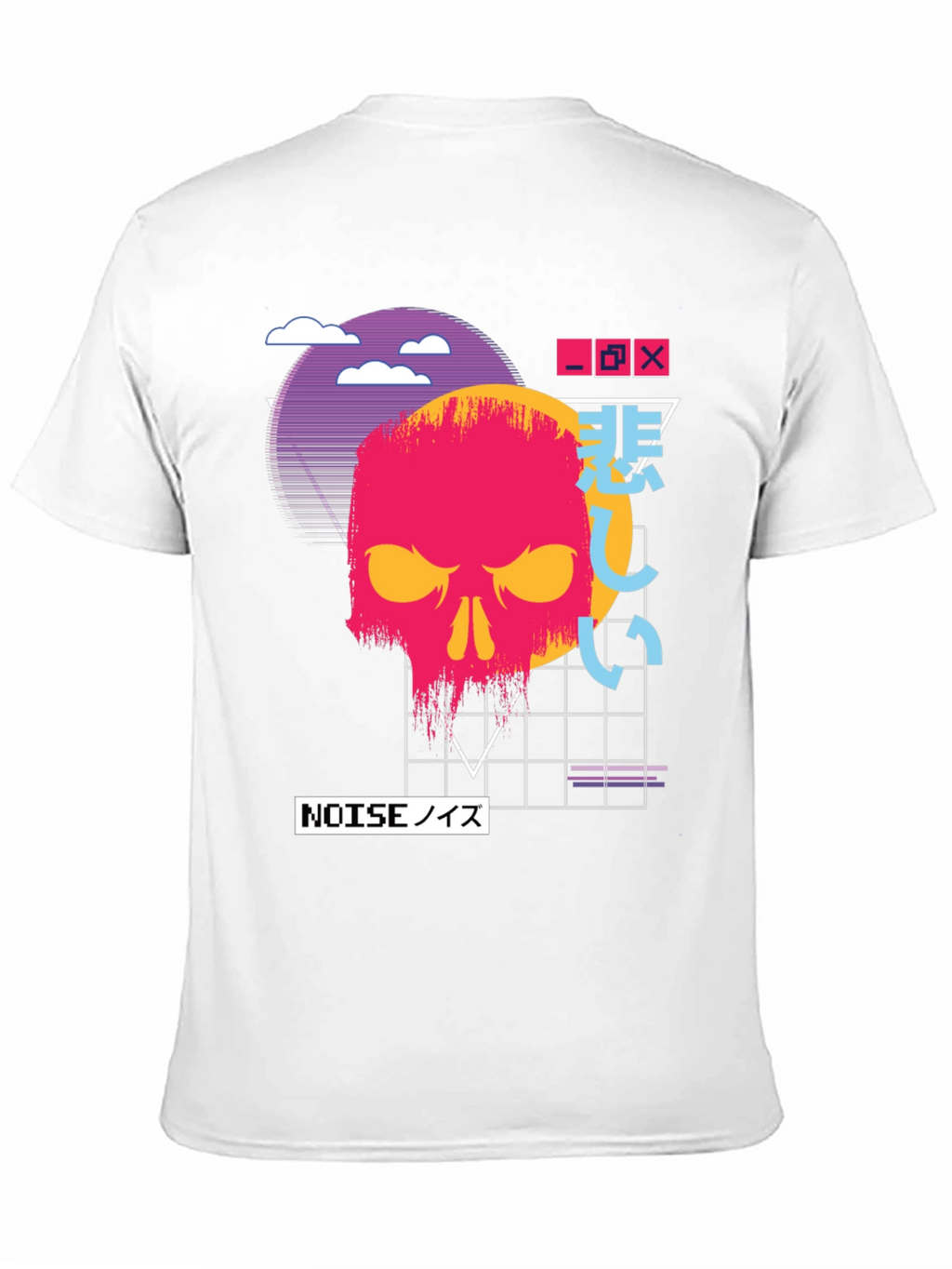 Vaporwave Skull Graphic Tee - Dark Aesthetic T-Shirt