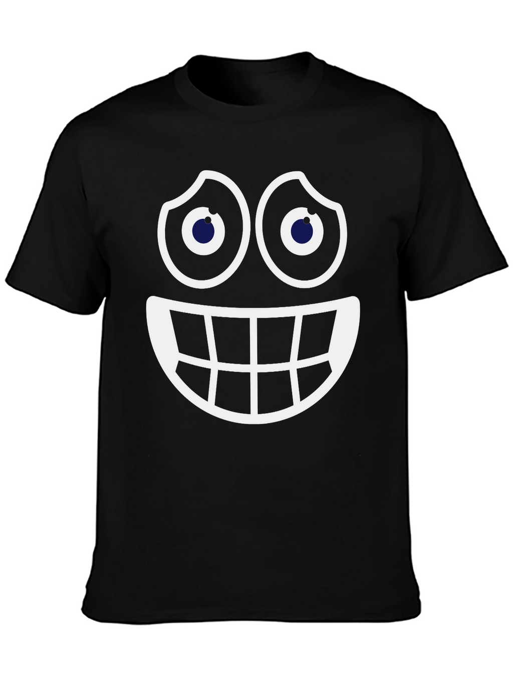 Smiley Face Graphic Tee - Fun Black Cotton T-Shirt