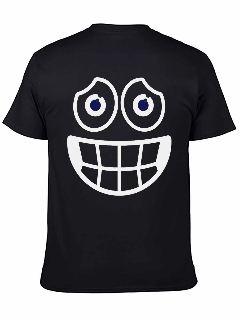 Smiley Face Graphic Tee - Fun Black Cotton T-Shirt