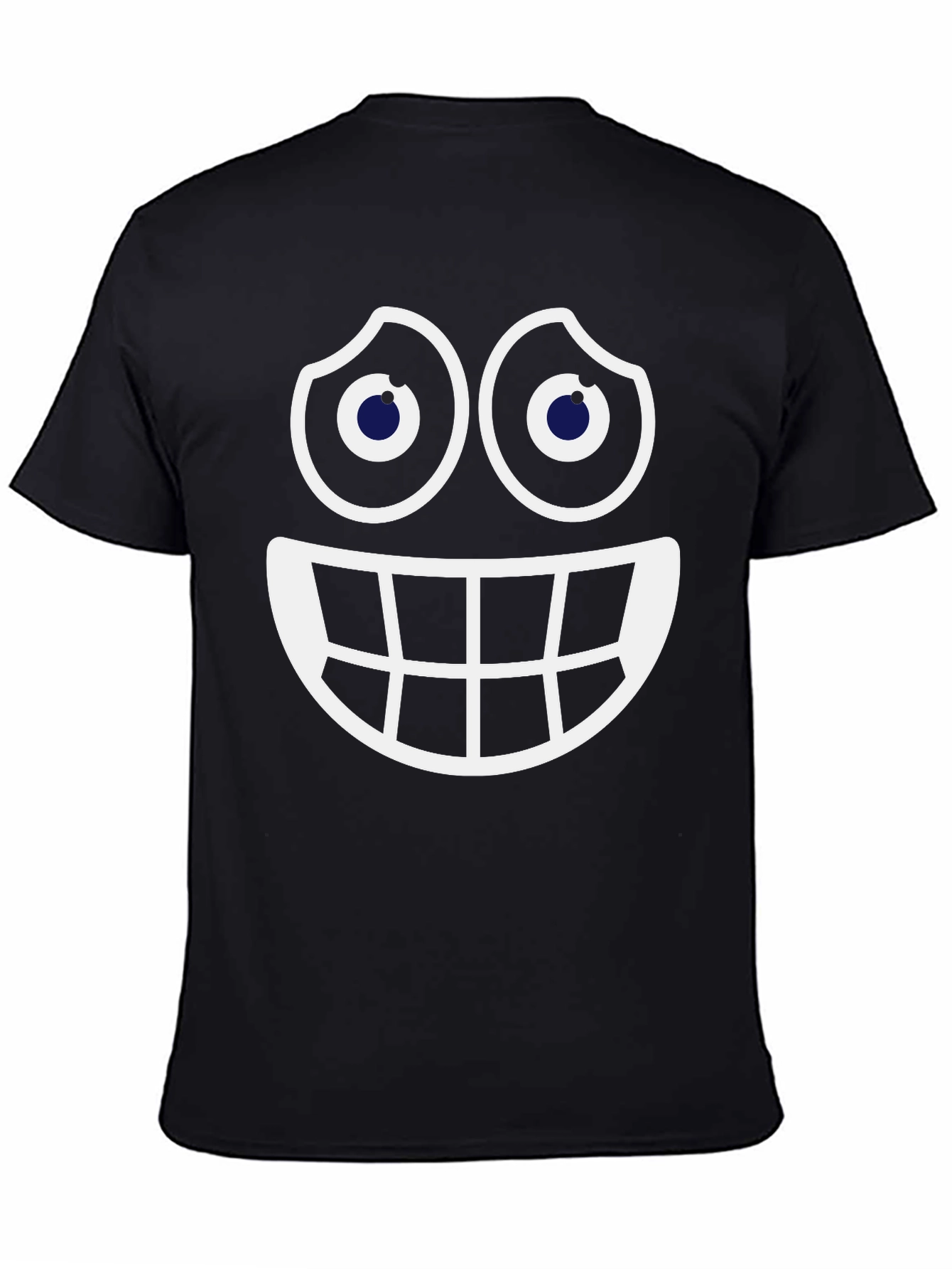 Smiley Face Graphic Tee - Fun Black Cotton T-Shirt