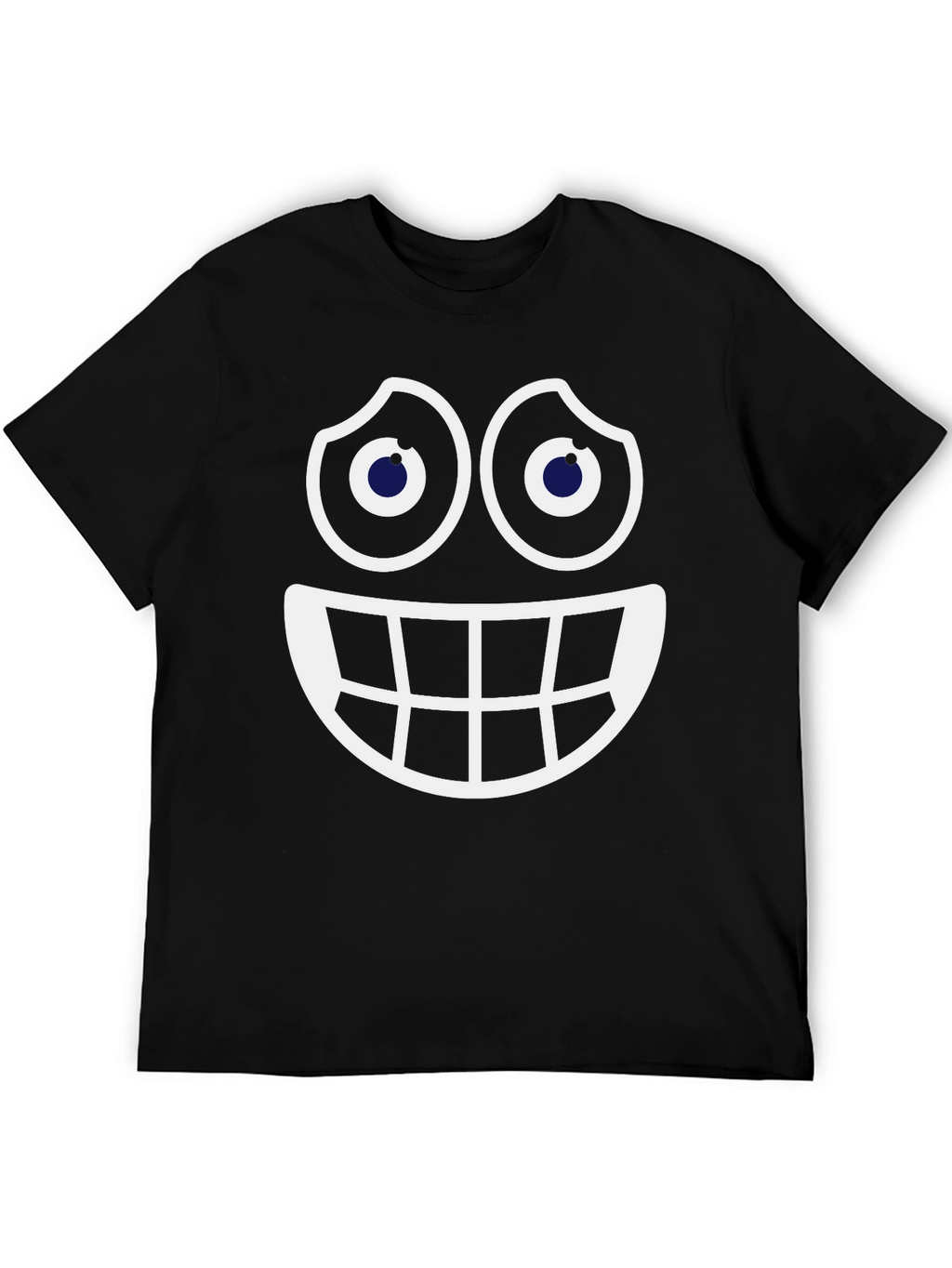 Smiley Face Graphic Tee - Fun Black Cotton T-Shirt