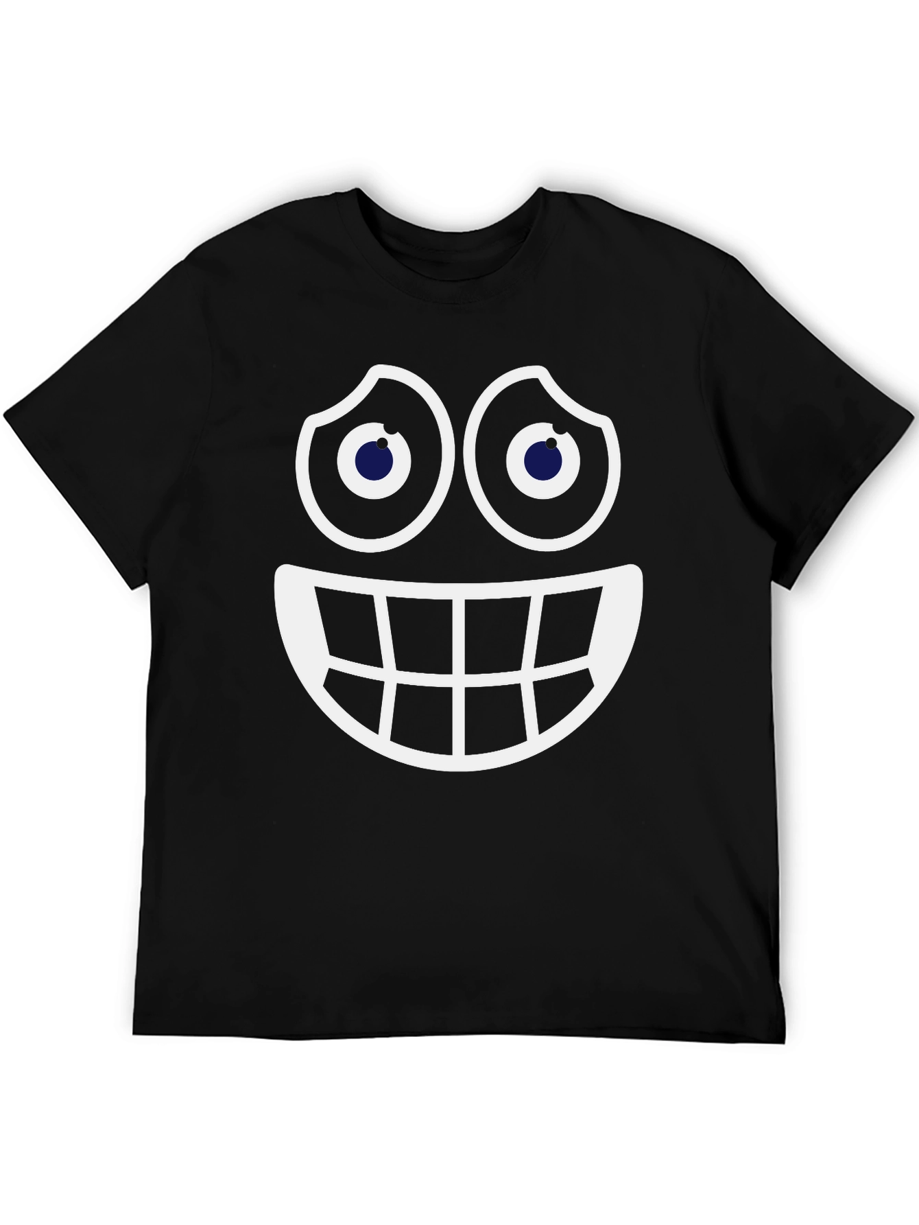 Smiley Face Graphic Tee - Fun Black Cotton T-Shirt