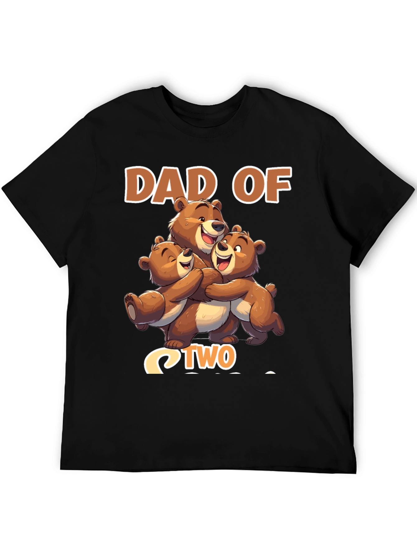 Dad Of Two Bears Black T-Shirt