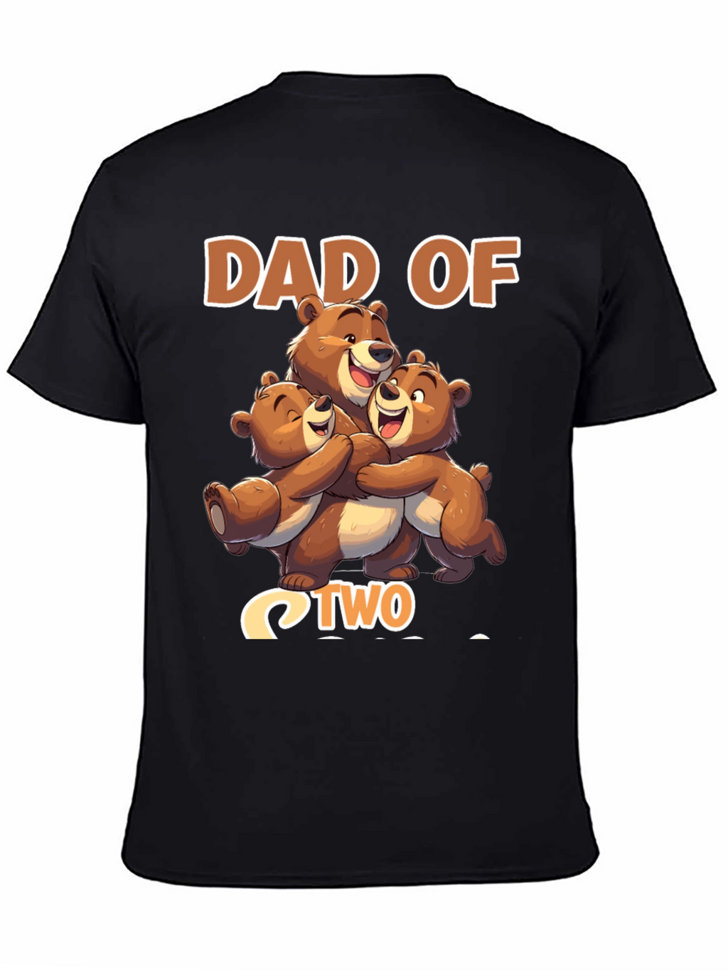 Dad Of Two Bears Black T-Shirt