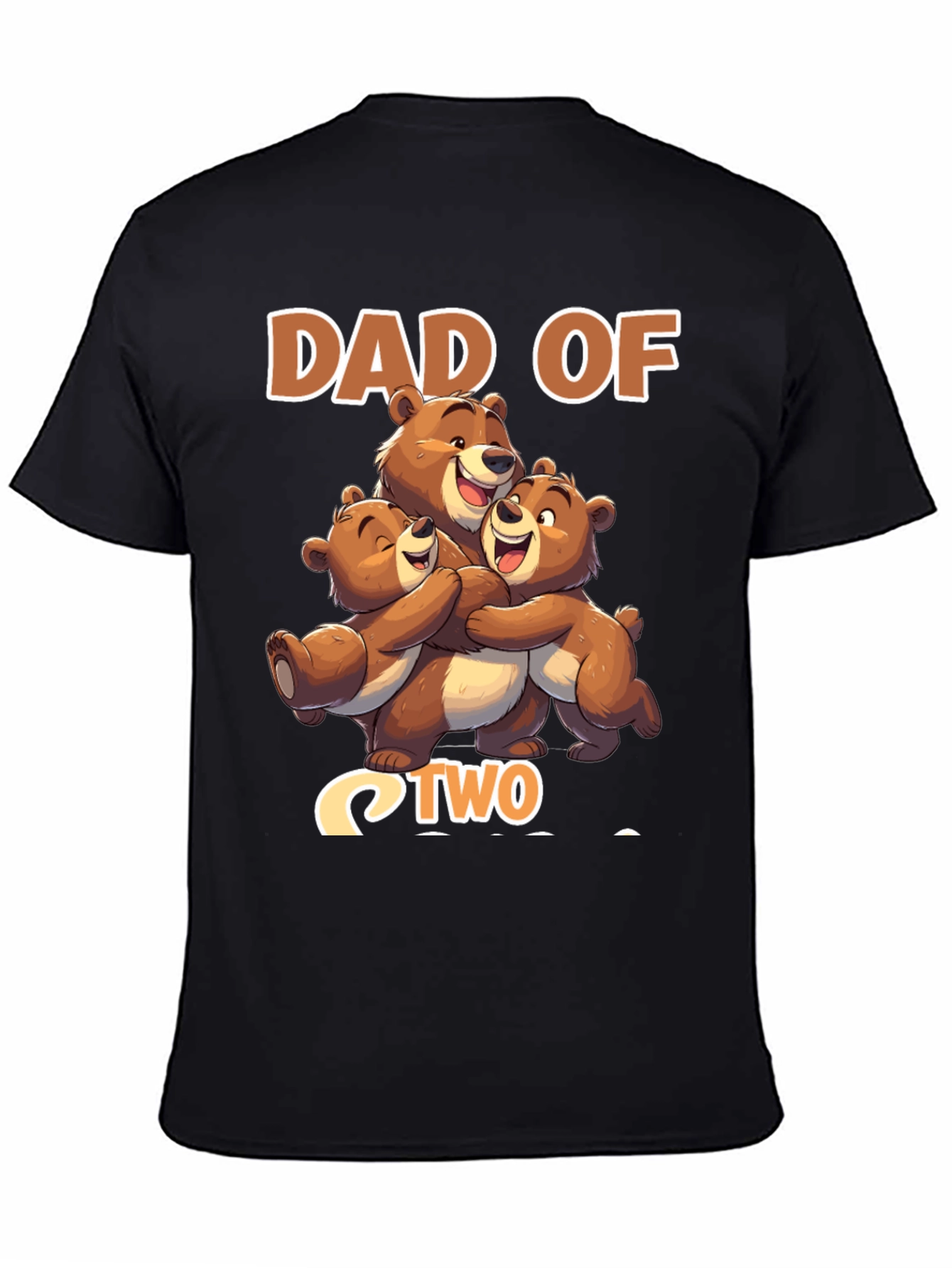 Dad Of Two Bears Black T-Shirt