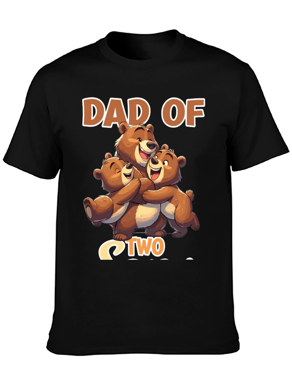 Dad Of Two Bears Black T-Shirt